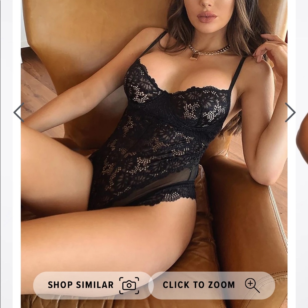 NWT Fashion Nova Black Lace Teddy Lingerie